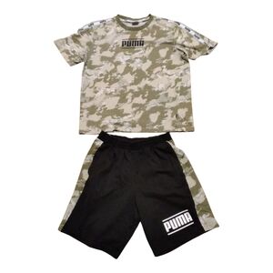 Puma Camo T-Shirt and Black Shorts Set